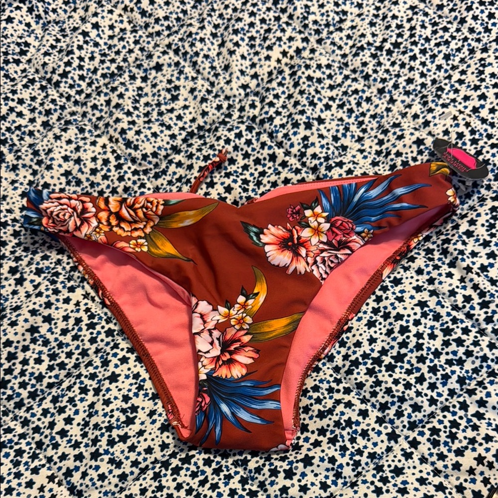 No Boundaries Orange and Brown Bikini Swimwear